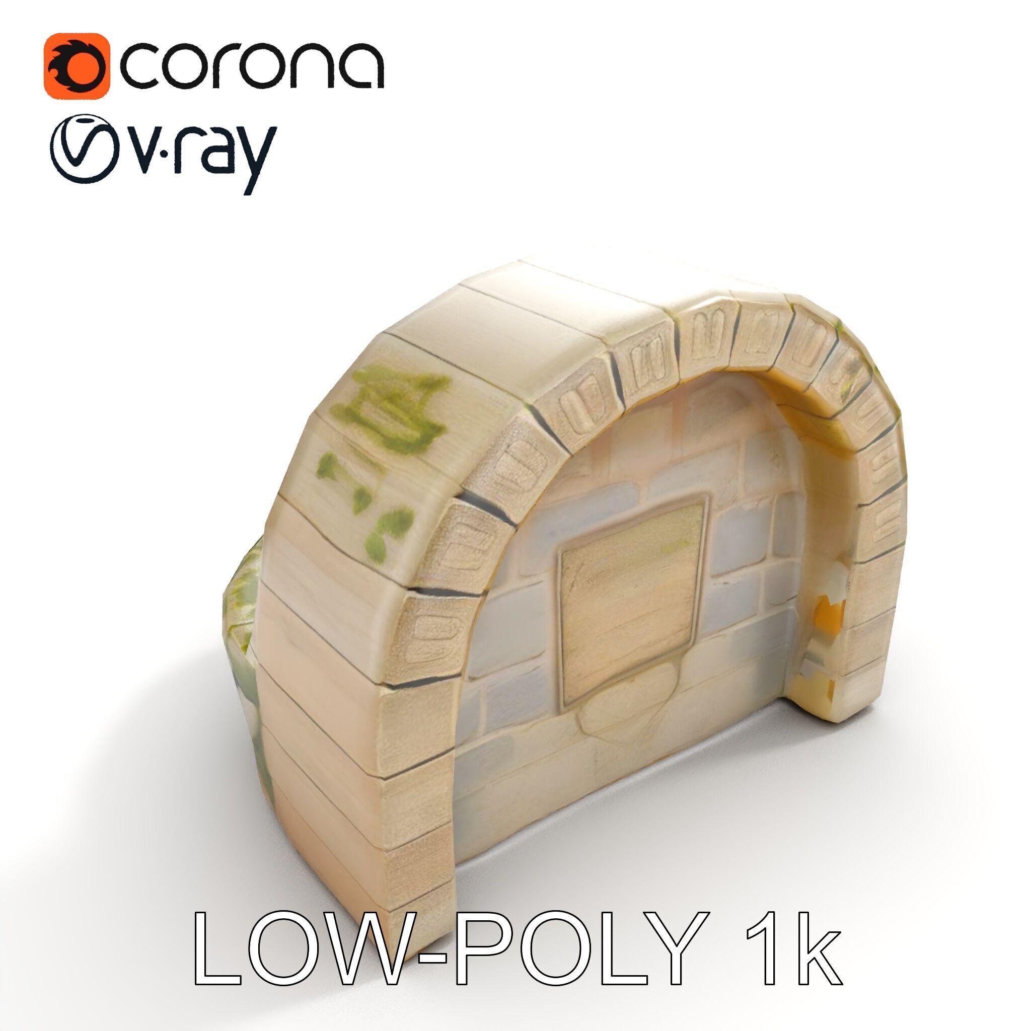 Archway Fountain Stone Model Pack Low-poly 3D model_18