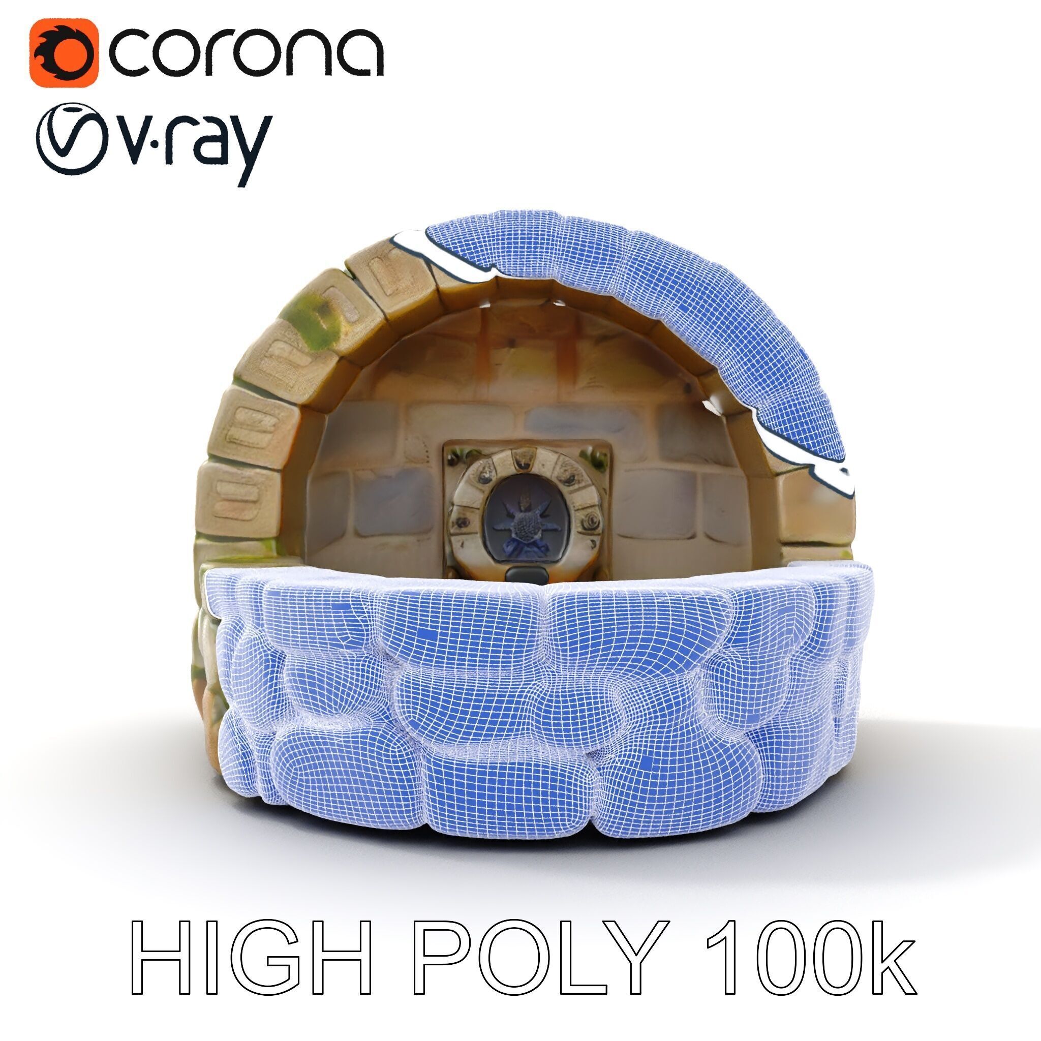 Archway Fountain Stone Model Pack Low-poly 3D model_30