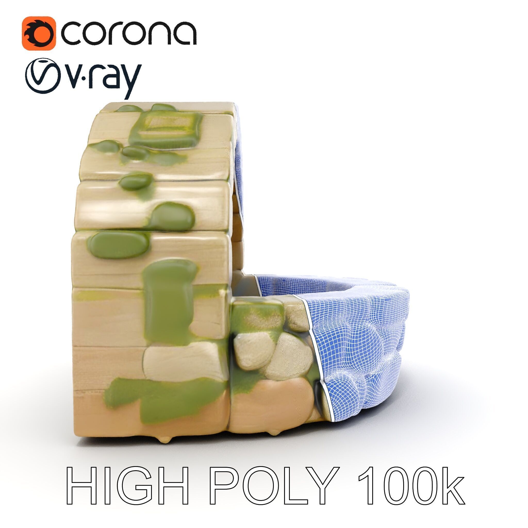 Archway Fountain Stone Model Pack Low-poly 3D model_27