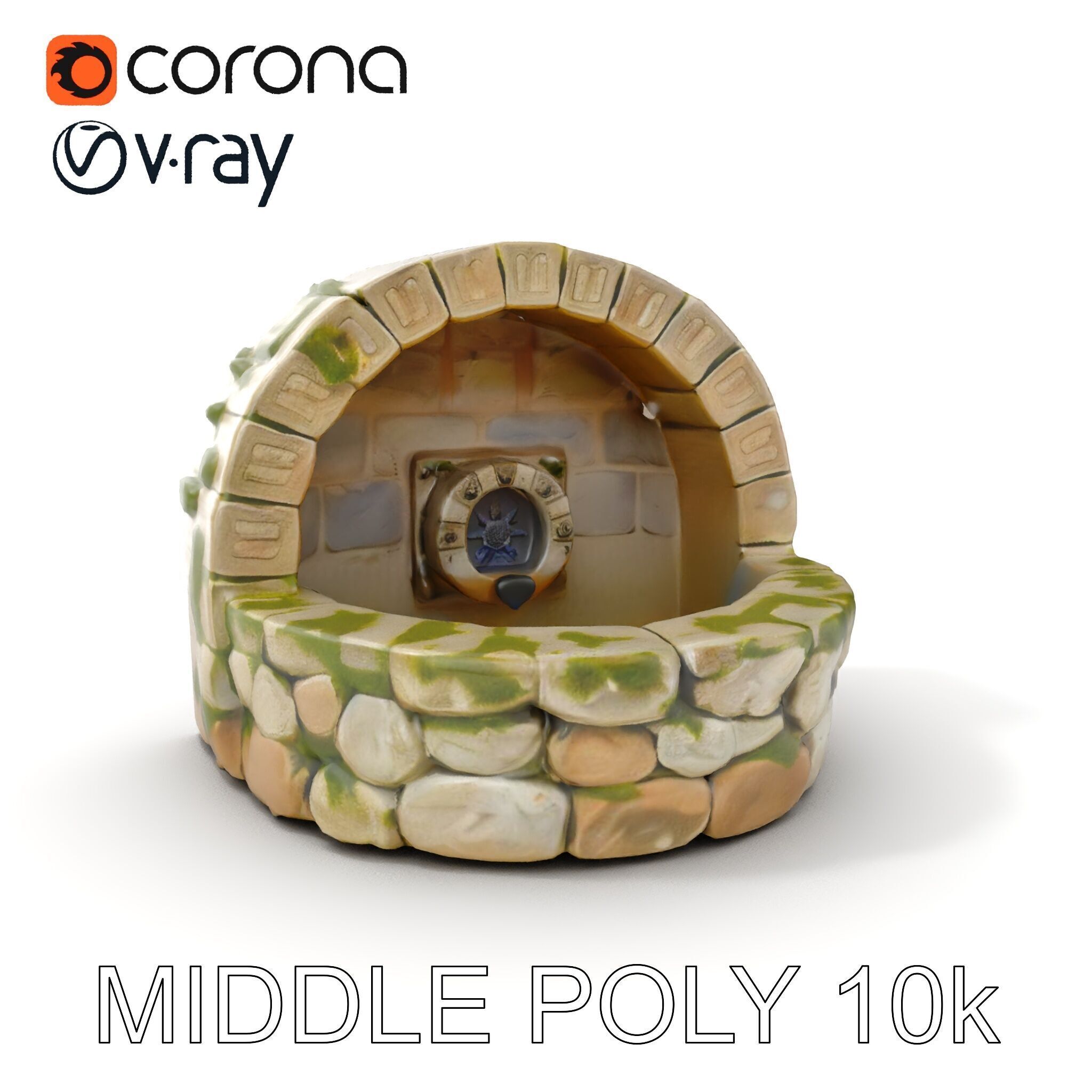 Archway Fountain Stone Model Pack Low-poly 3D model_11