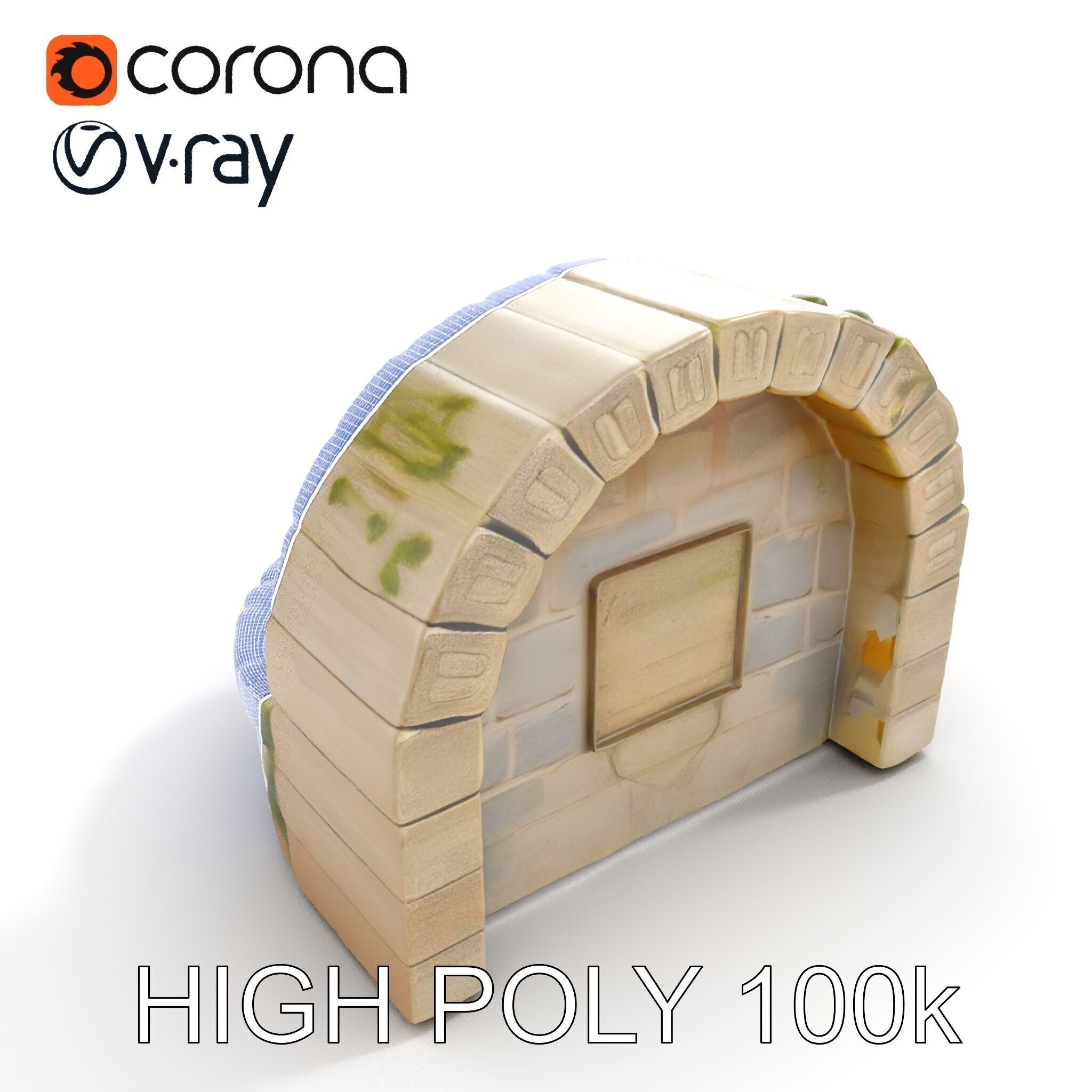 Archway Fountain Stone Model Pack Low-poly 3D model_24