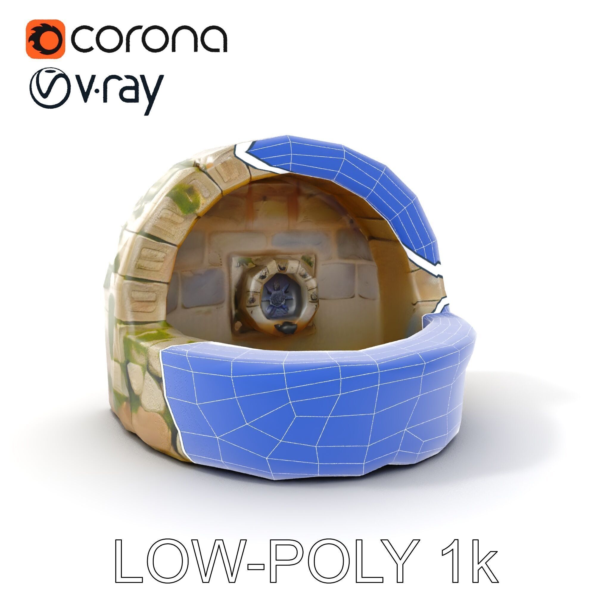 Archway Fountain Stone Model Pack Low-poly 3D model_26