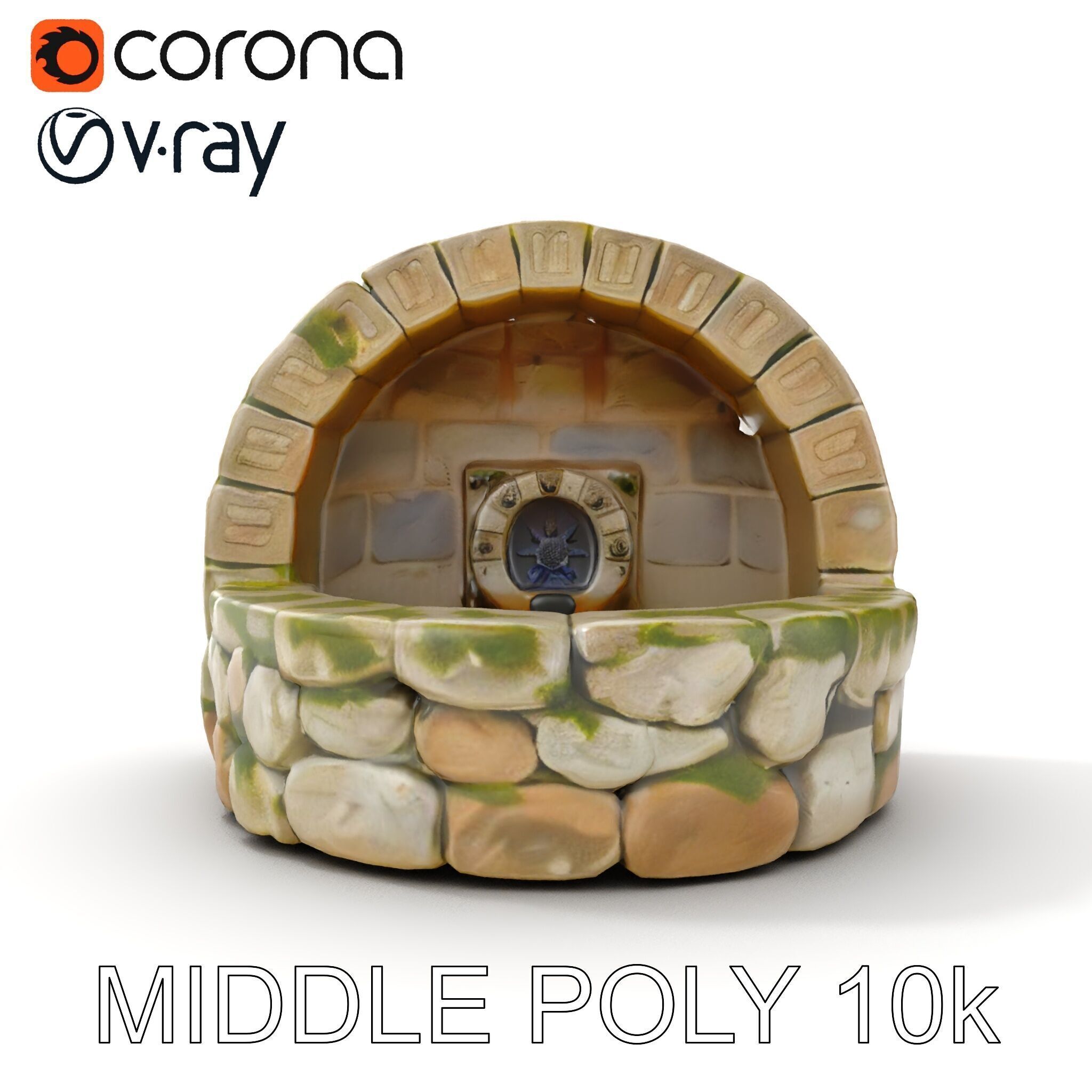 Archway Fountain Stone Model Pack Low-poly 3D model_25