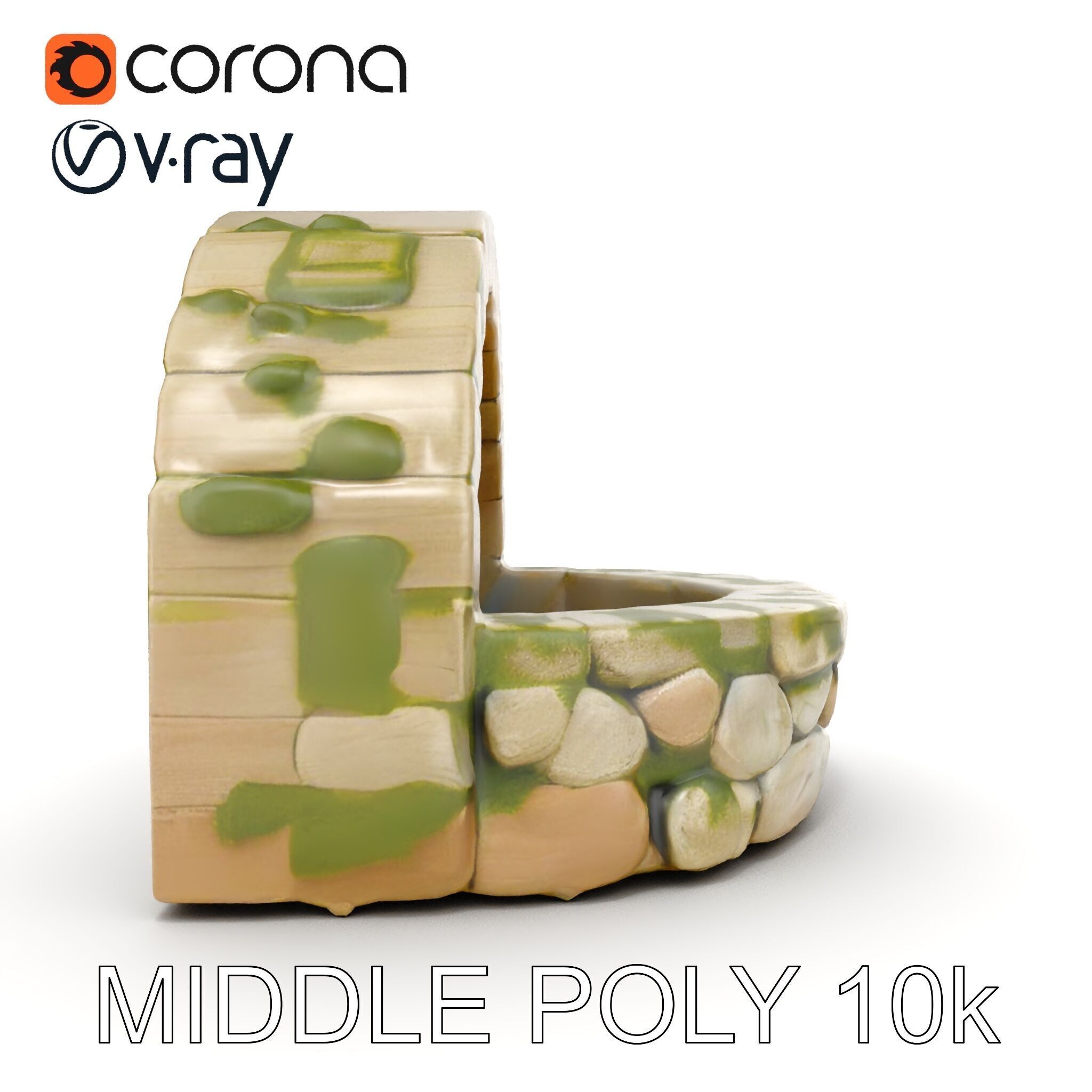 Archway Fountain Stone Model Pack Low-poly 3D model_6