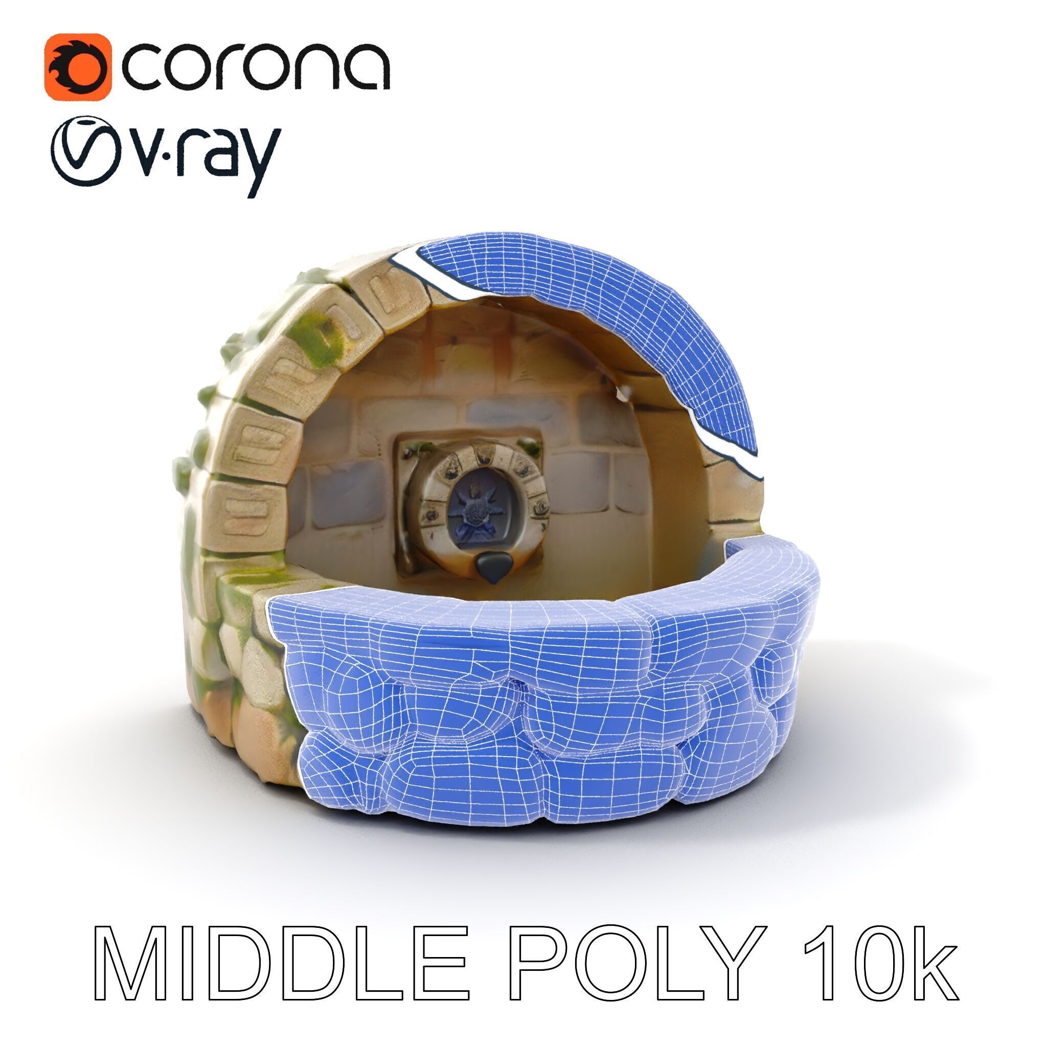 Archway Fountain Stone Model Pack Low-poly 3D model_14