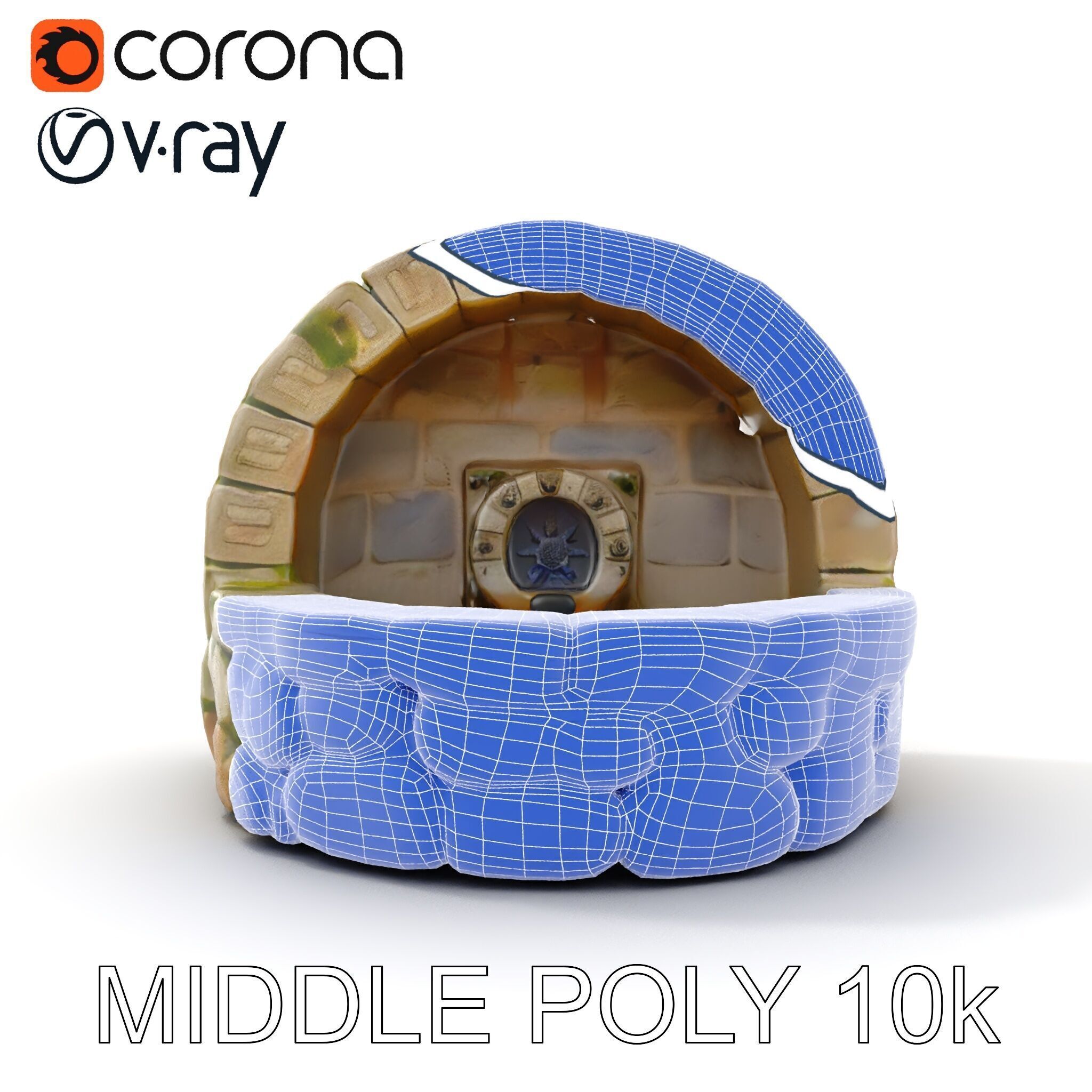 Archway Fountain Stone Model Pack Low-poly 3D model_28