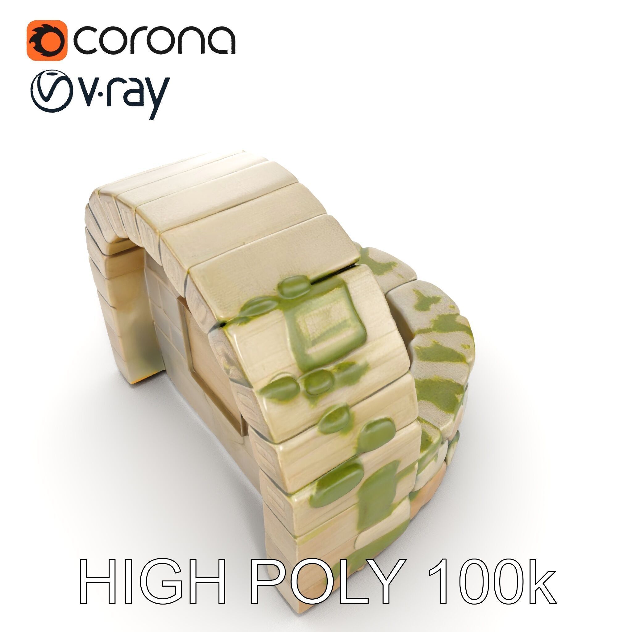 Archway Fountain Stone Model Pack Low-poly 3D model_13