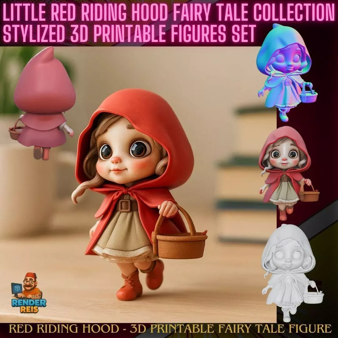 Red Riding Hood 3D Printable Fairy Tale Figure 3D print model