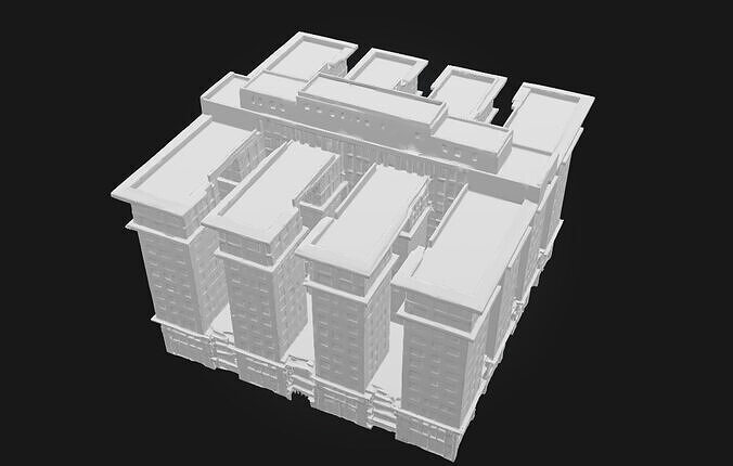 Urban Majesty Modern Skyscraper Model 3D model 6
