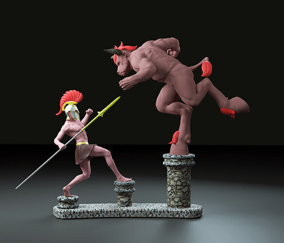 Roman vs Minotaur 3D print model