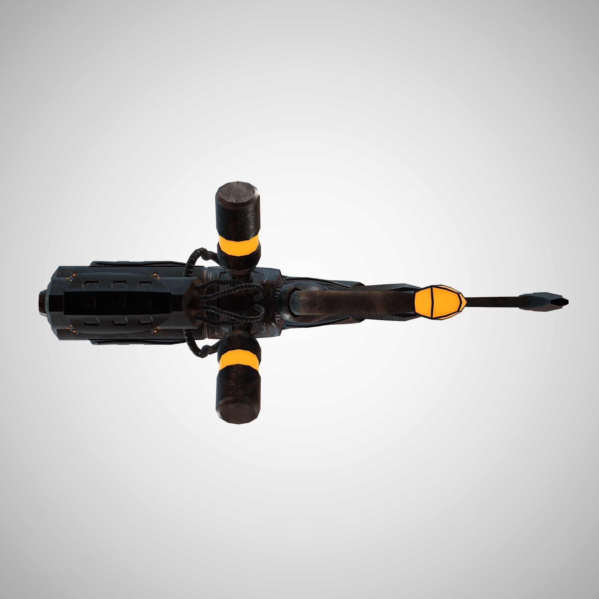 Futuristic Rifle 01 Low-poly 3D model_5