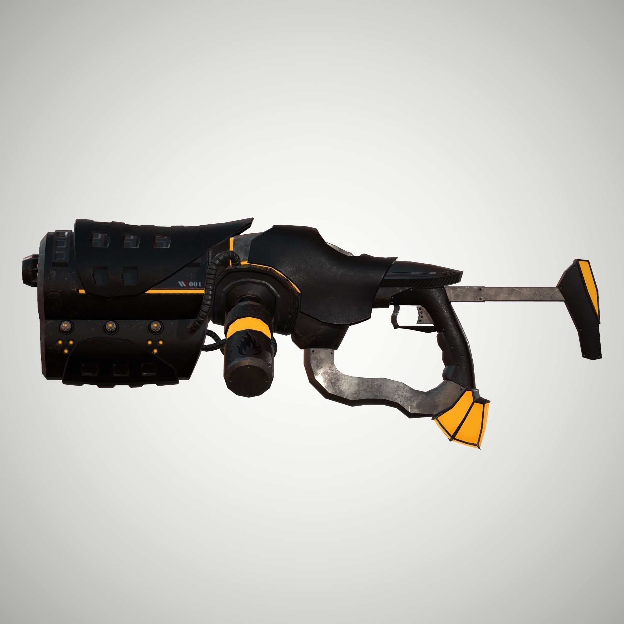 Futuristic Rifle 01 Low-poly 3D model_1