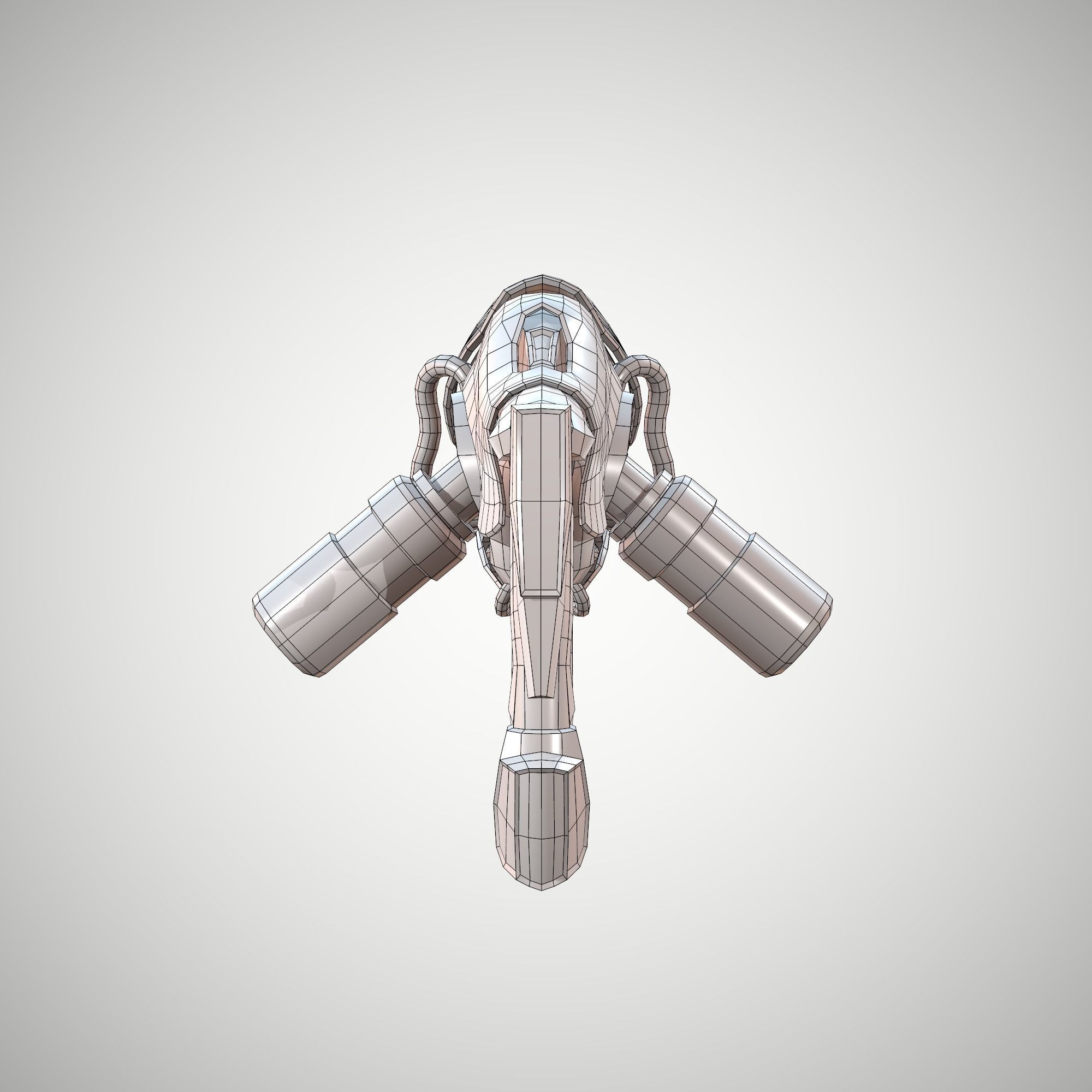 Futuristic Rifle 01 Low-poly 3D model_10