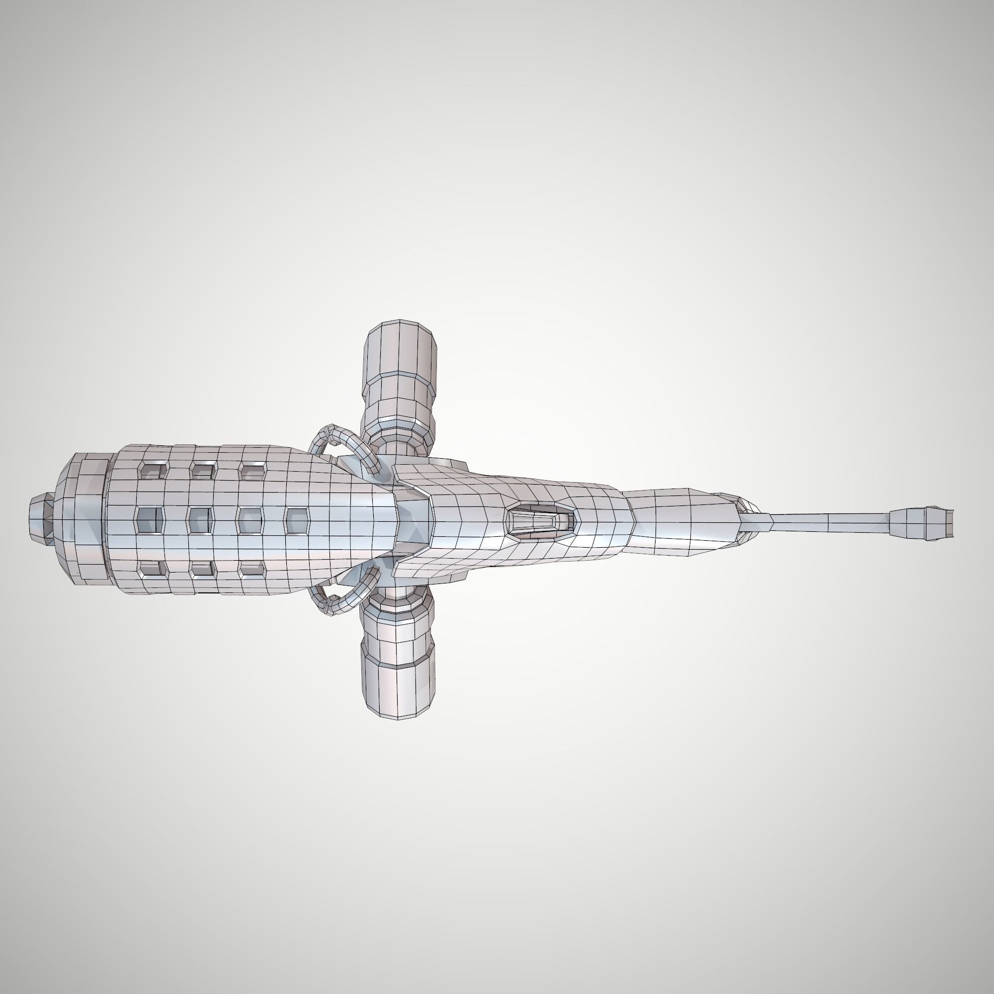 Futuristic Rifle 01 Low-poly 3D model_4