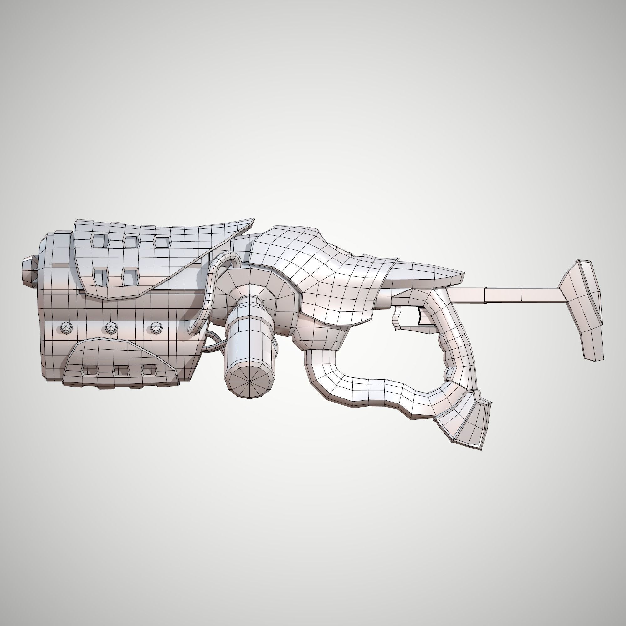 Futuristic Rifle 01 Low-poly 3D model_2