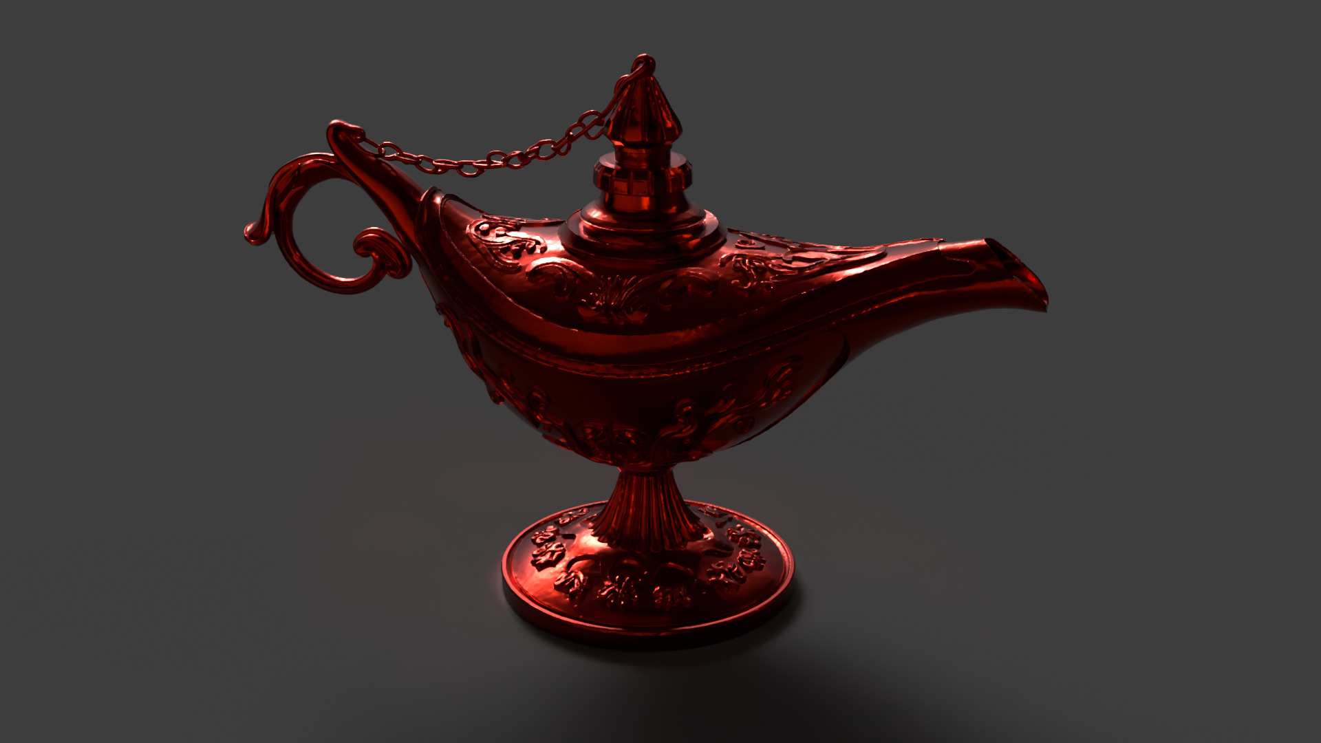 Chinese red magic lamp   Low-poly 3D model_5