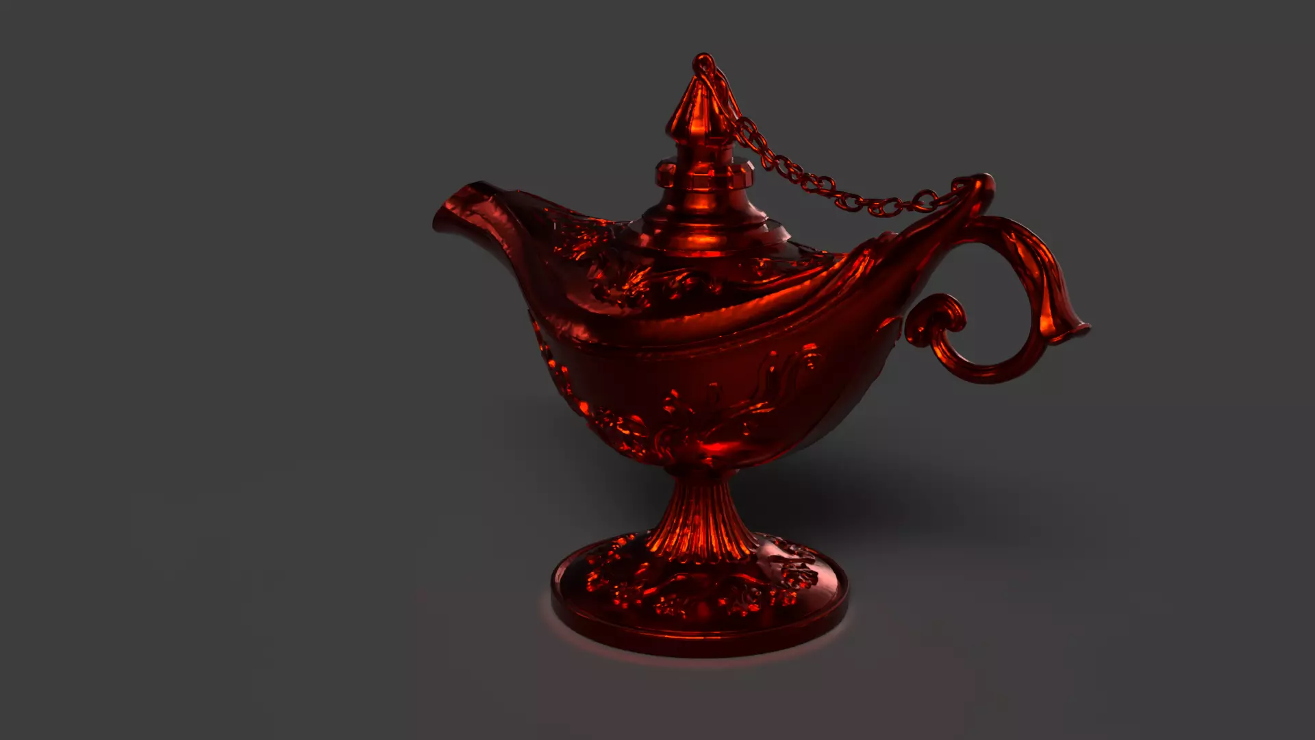 Chinese red magic lamp   Low-poly 3D model_0