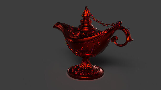 Chinese red magic lamp   Low-poly 3D model