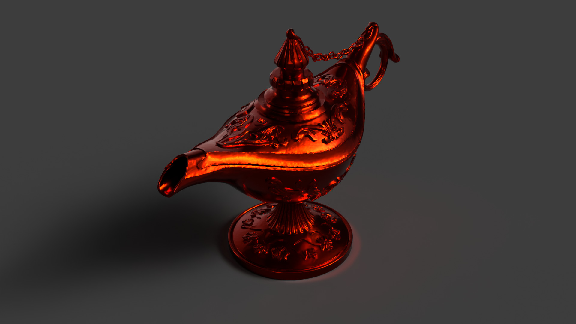 Chinese red magic lamp   Low-poly 3D model_4