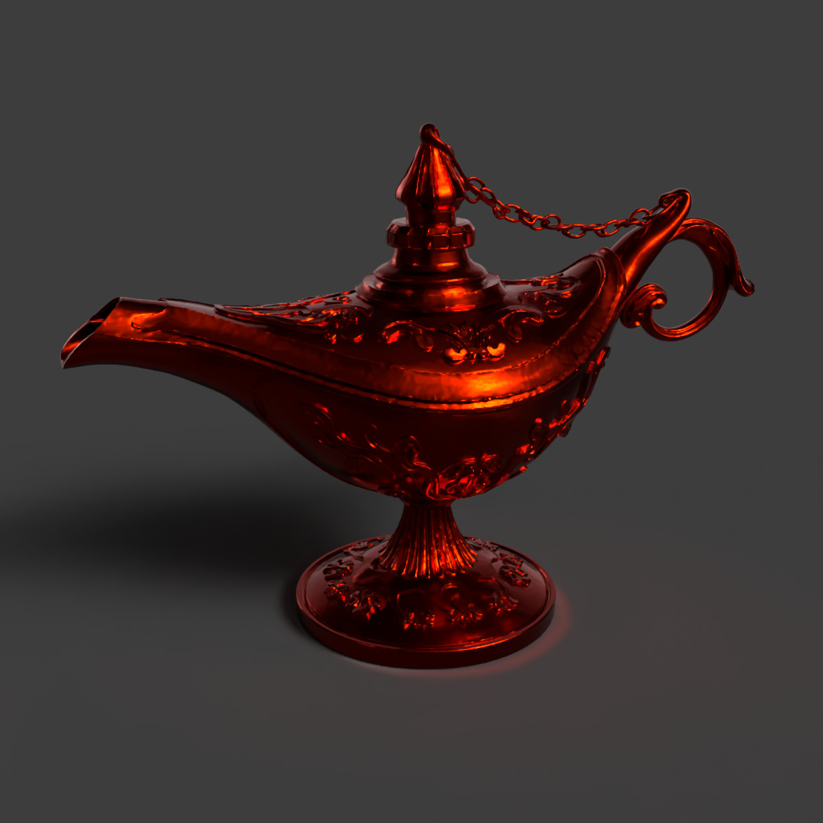 Chinese red magic lamp   Low-poly 3D model_6
