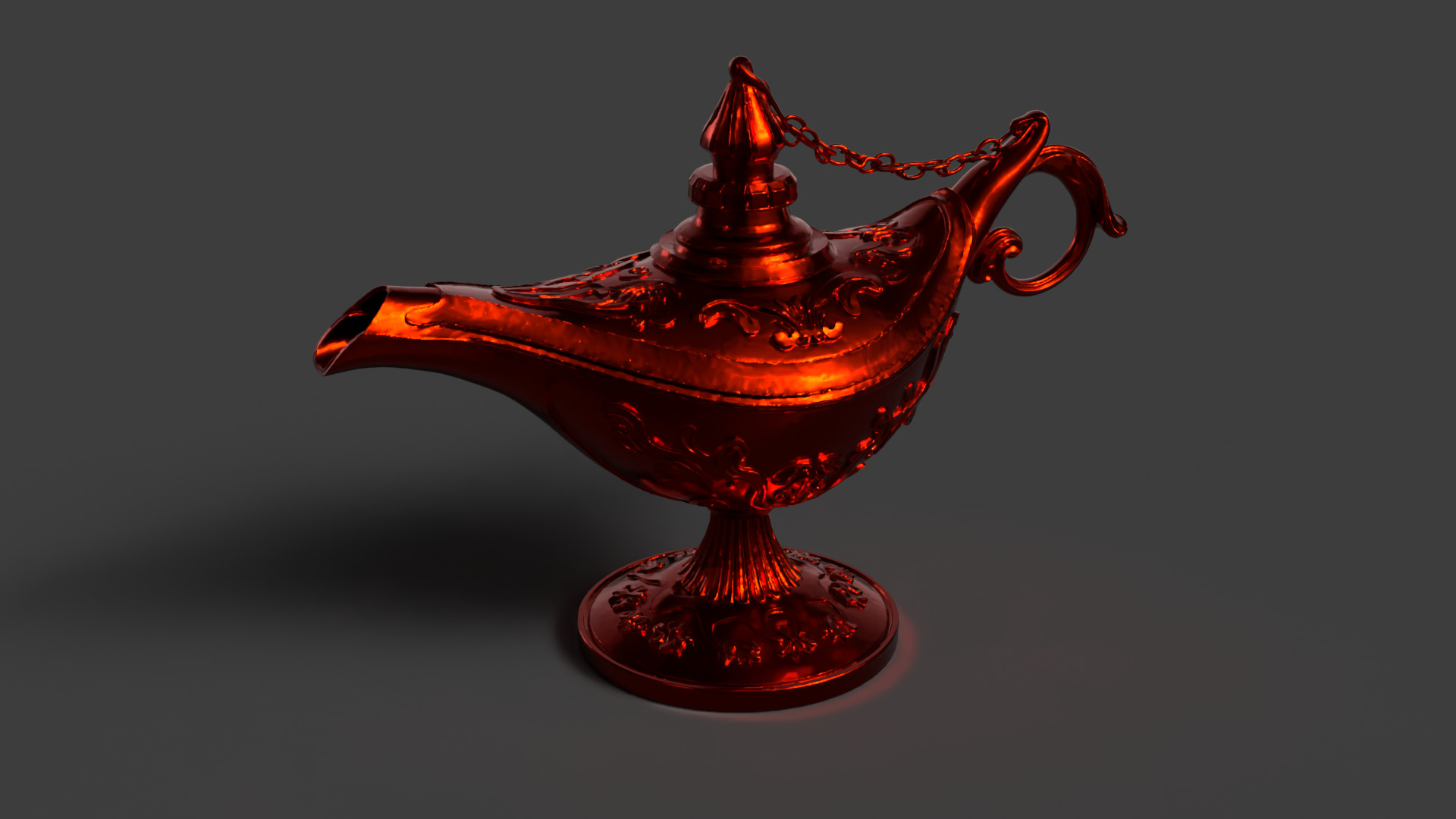 Chinese red magic lamp   Low-poly 3D model_3