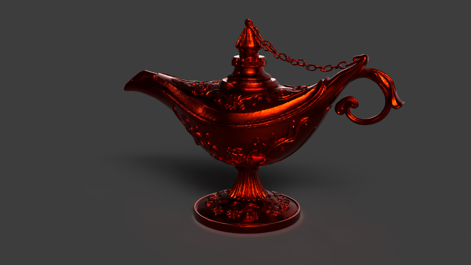 Chinese red magic lamp   Low-poly 3D model_2
