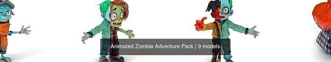 Animated Zombie Adventure Pack 3D Model Collection