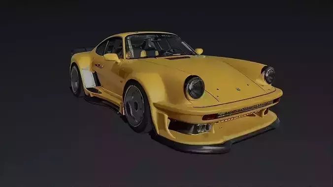Porsche 911 Widebody kit inspired 3D model Low-poly 3D model