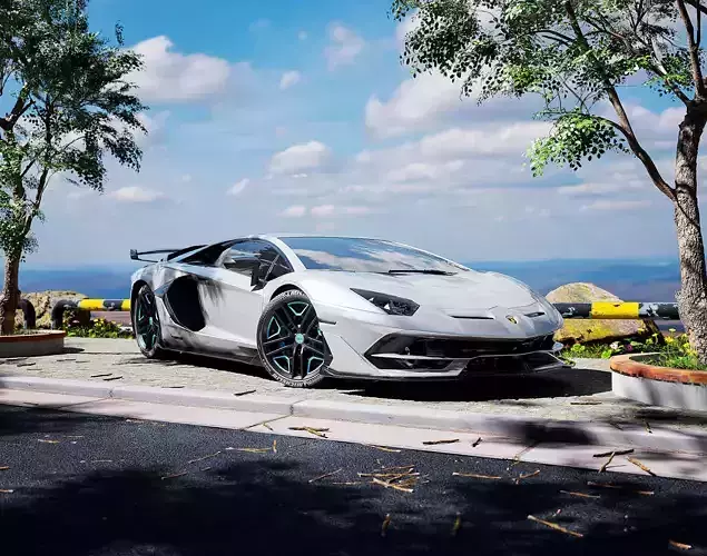 Realistic Car Road Automotive 3d Sence Unreal Engine 5 Project 3D model