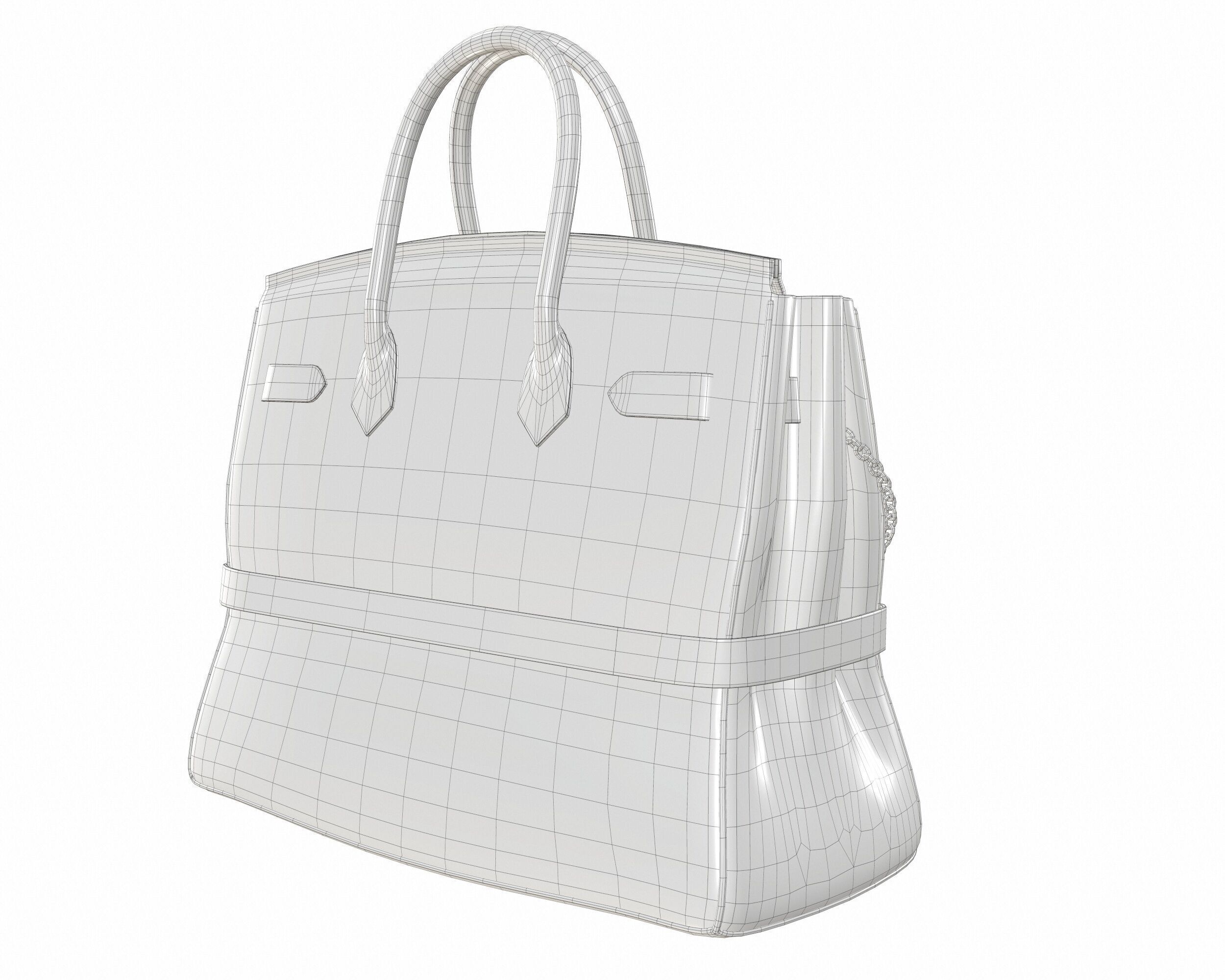 Hermes Birkin Chain Mini Bag Low-poly 3D model_17
