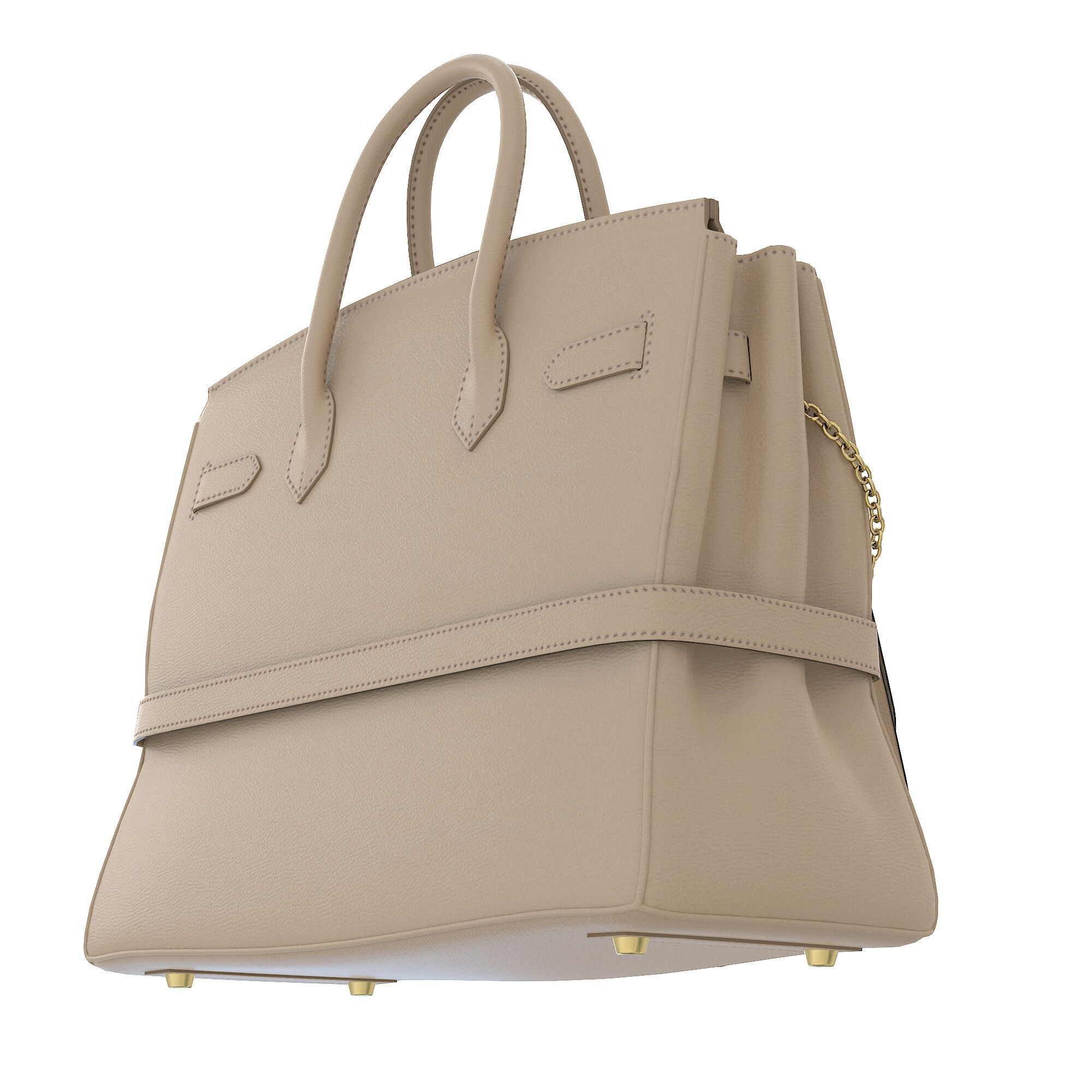 Hermes Birkin Chain Mini Bag Low-poly 3D model_10