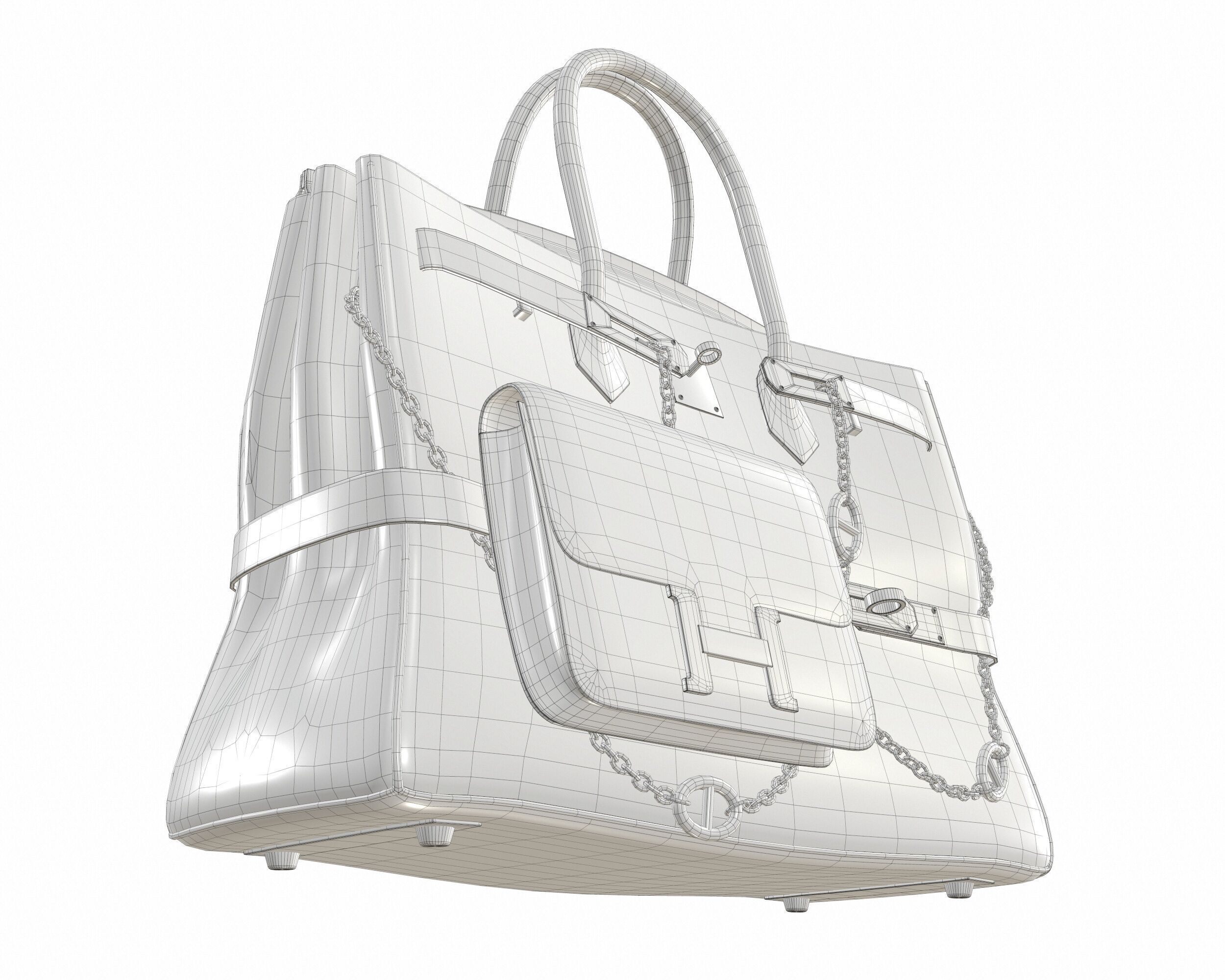Hermes Birkin Chain Mini Bag Low-poly 3D model_15