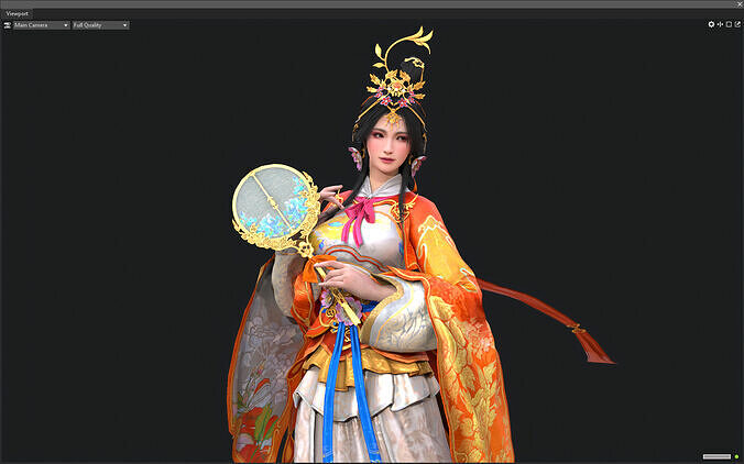 singing girl Low-poly 3D model