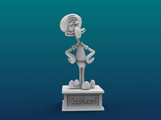 Squidward Cartoon Figure Print 3D Printer 3D print model