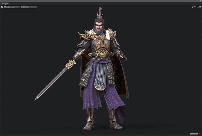 General Cao Cao Low-poly 3D model