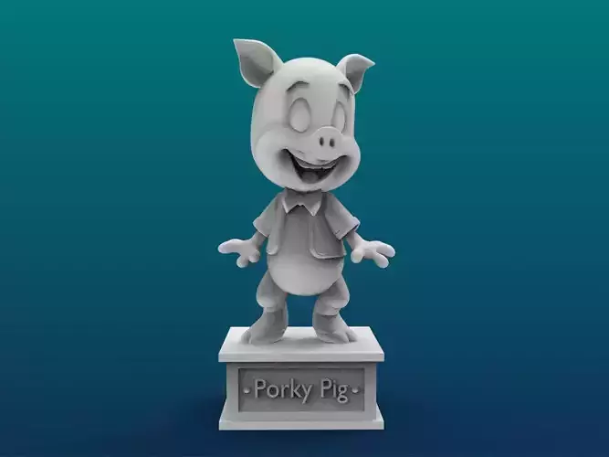 Porky Pig Cartoon Figure Print 3D Printer