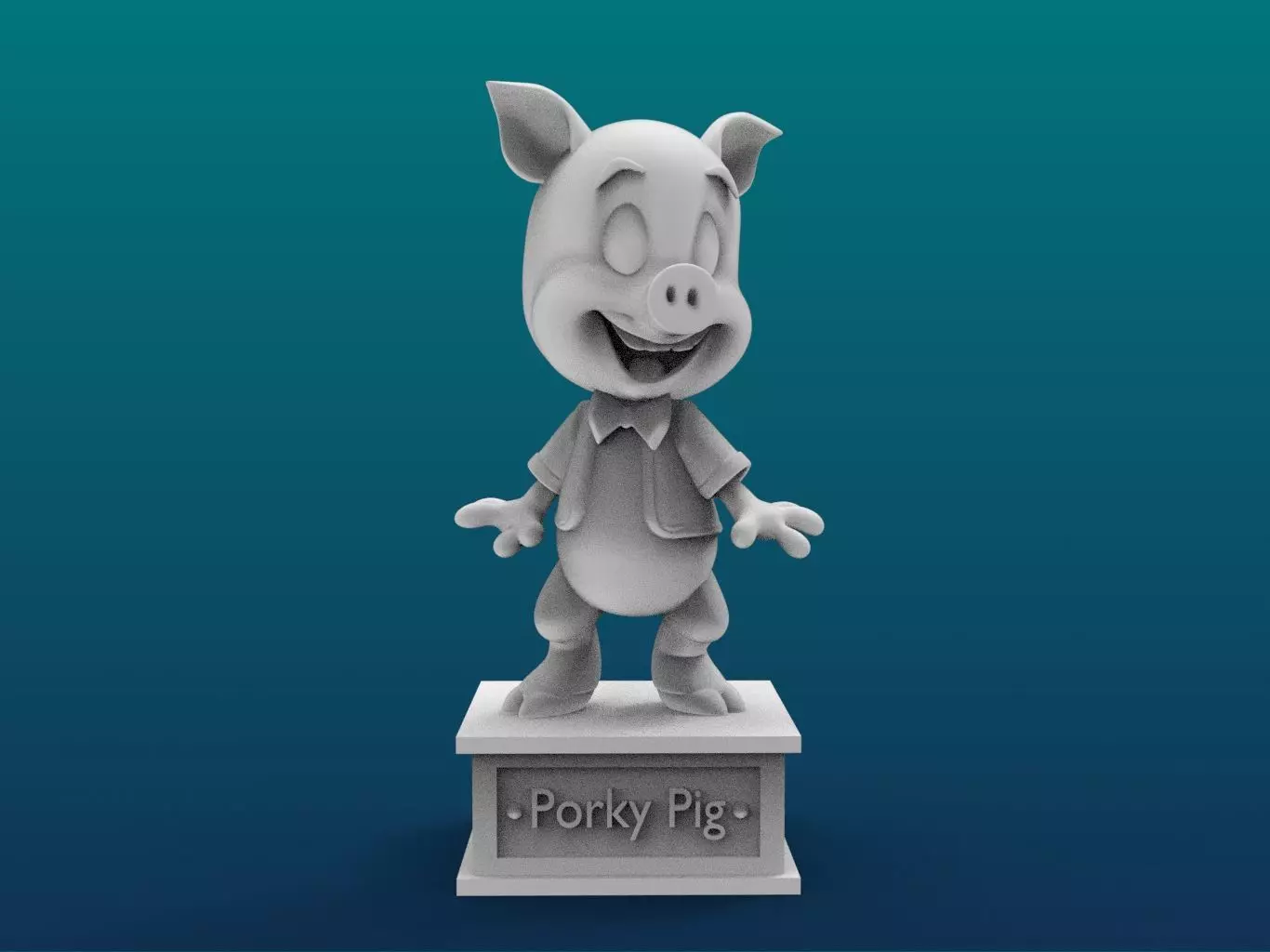 Porky Pig Cartoon Figure Print 3D Printer 3D print model_0