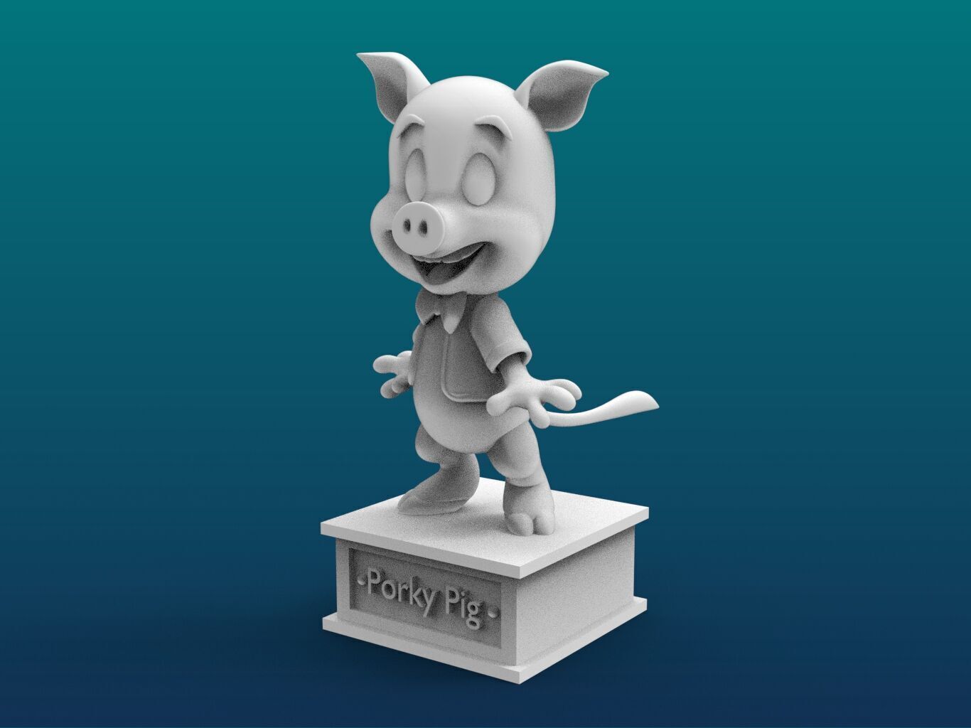 Porky Pig Cartoon Figure Print 3D Printer 3D print model_2