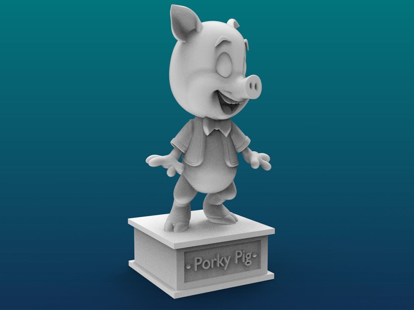Porky Pig Cartoon Figure Print 3D Printer 3D print model_1