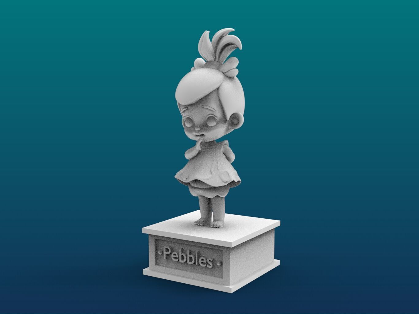 Pebbles Cartoon Figure Print 3D Printer 3D print model_2