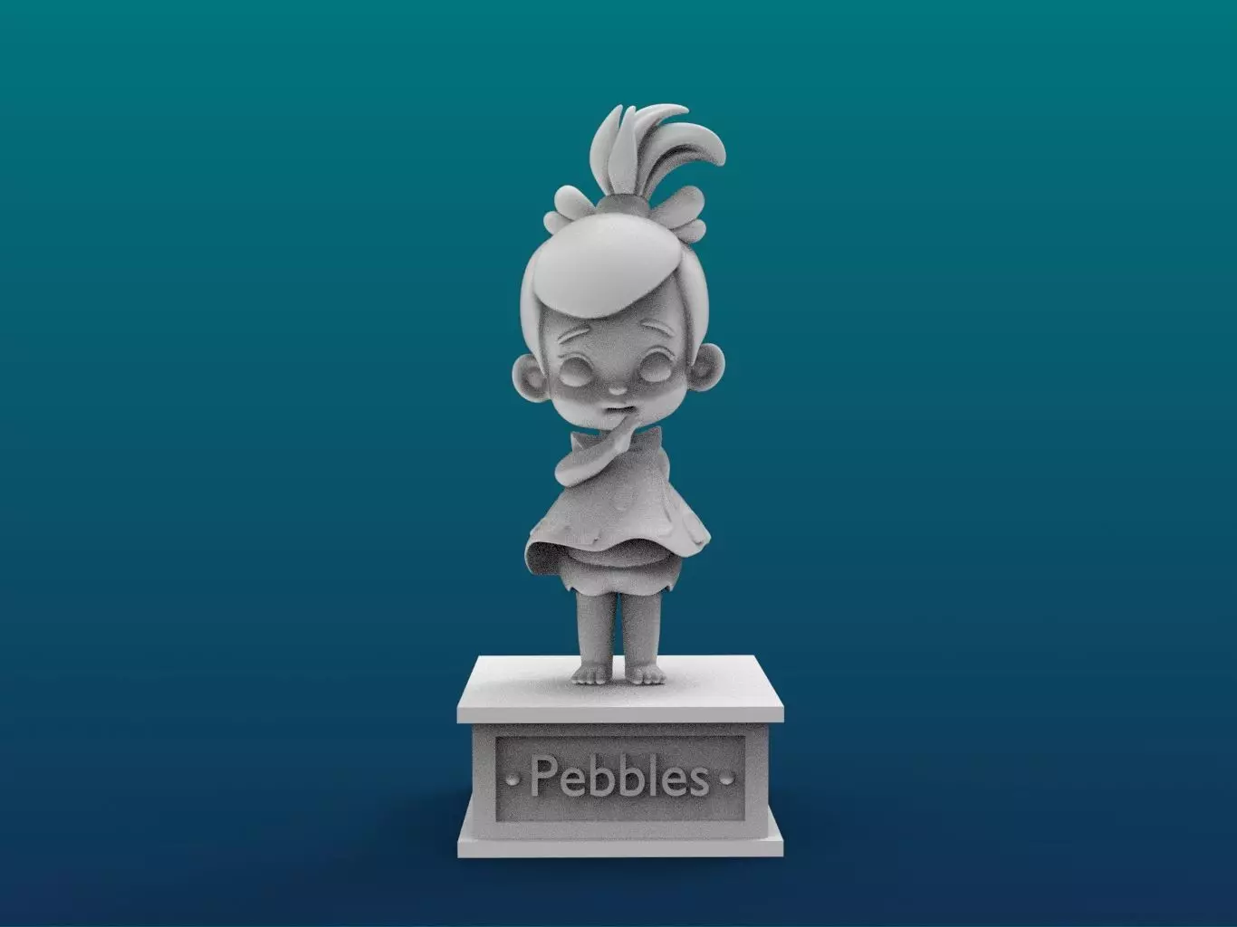 Pebbles Cartoon Figure Print 3D Printer 3D print model_0