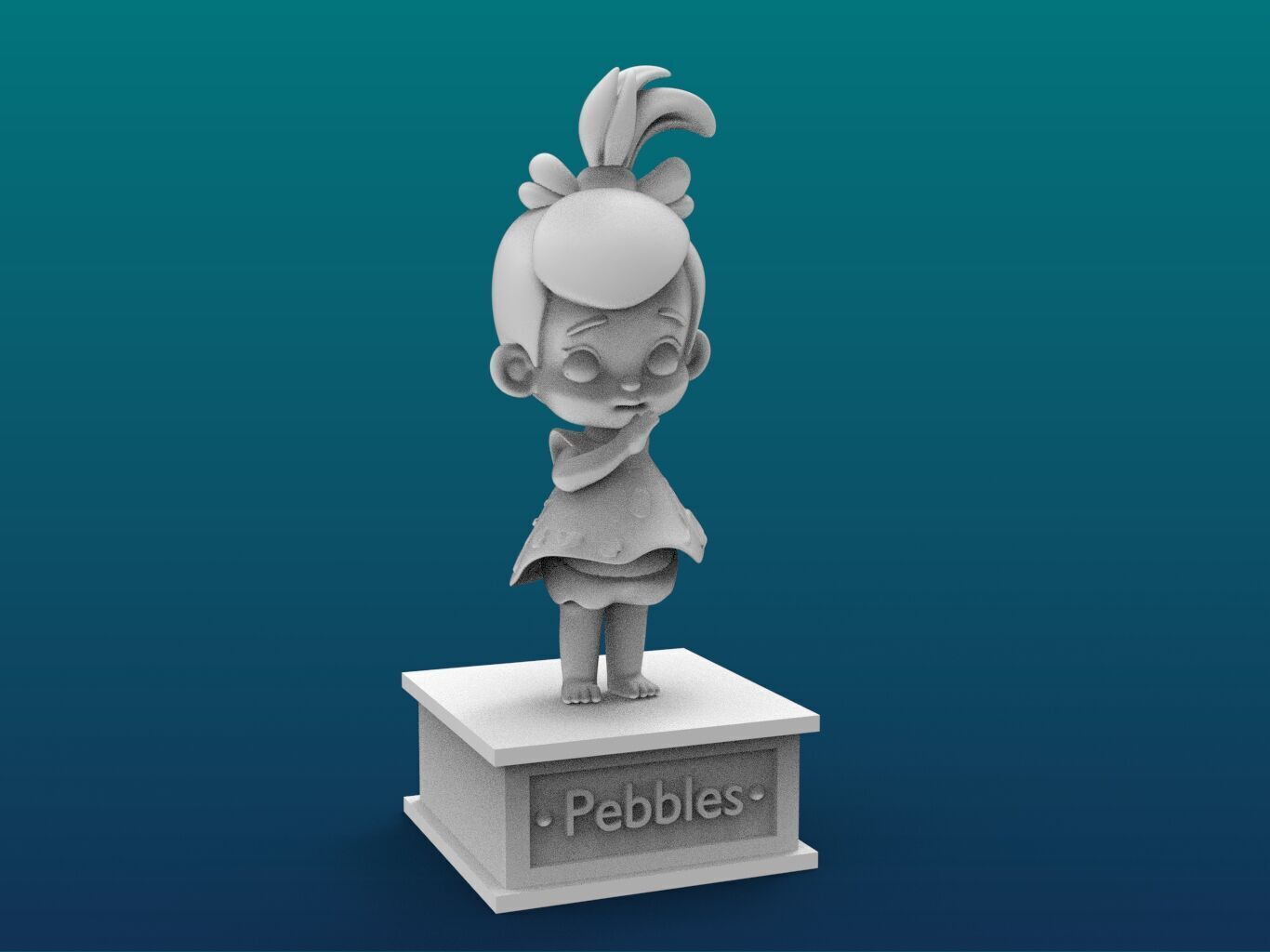 Pebbles Cartoon Figure Print 3D Printer 3D print model_1