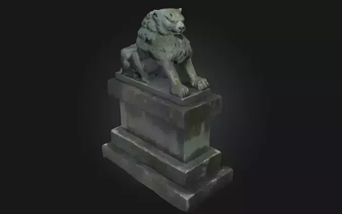 Stone Guardian Lion Majestic Protector Sculpture