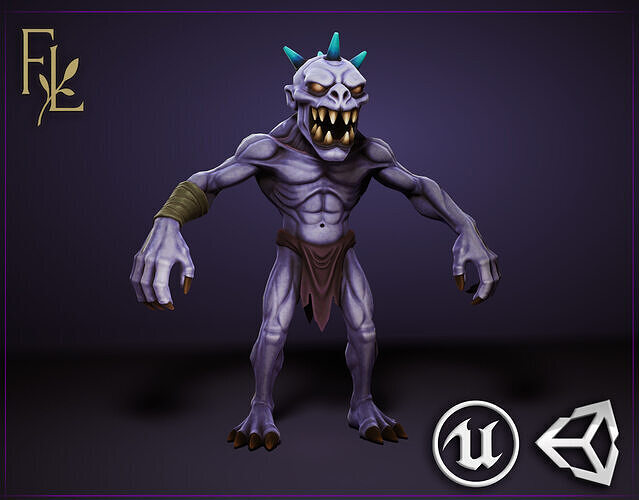 Ghoul - Game ready character Low-poly 3D model