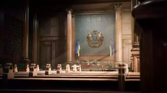 Court Room Environment Kit UE5 Low-poly 3D model