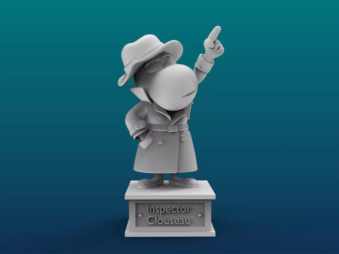 Inspector Clouseau Cartoon Figure Print 3D Printer 3D print model