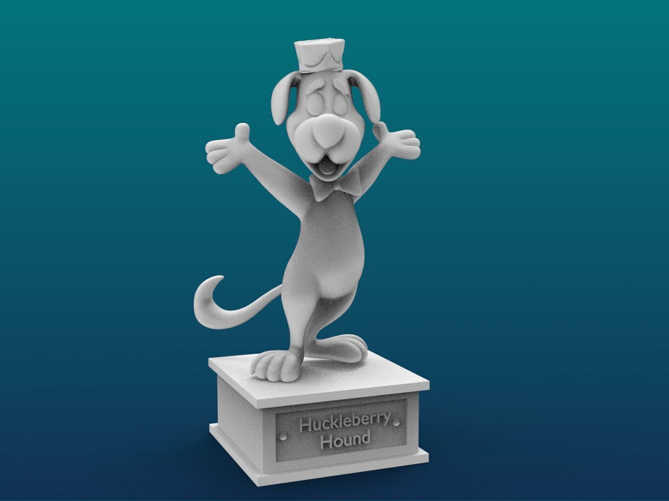 Huckleberry Hound Cartoon Figure Print 3D Printer 3D print model_1