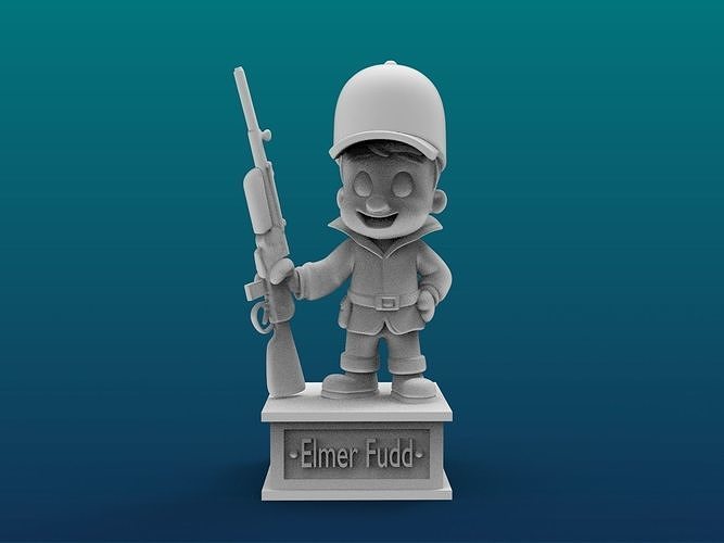 Elmer Fudd Cartoon Figure Print 3D Printer 3D print model