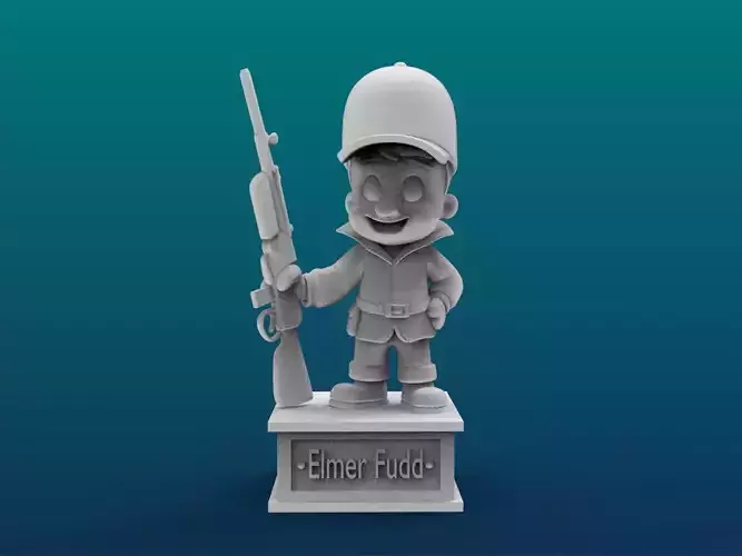 Elmer Fudd Cartoon Figure Print 3D Printer