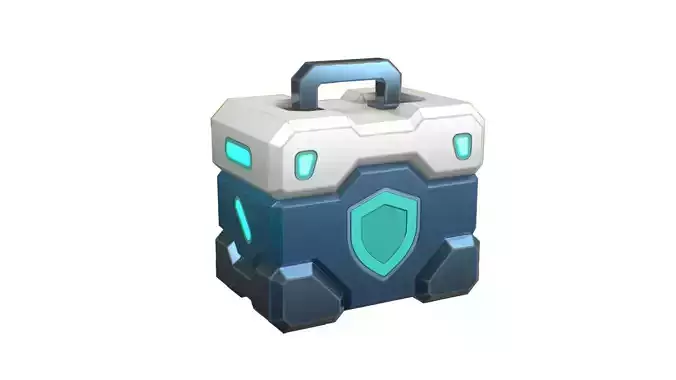  Stylized Armor Crate - Game Ready Low Poly 3D Model Low-poly 3D model